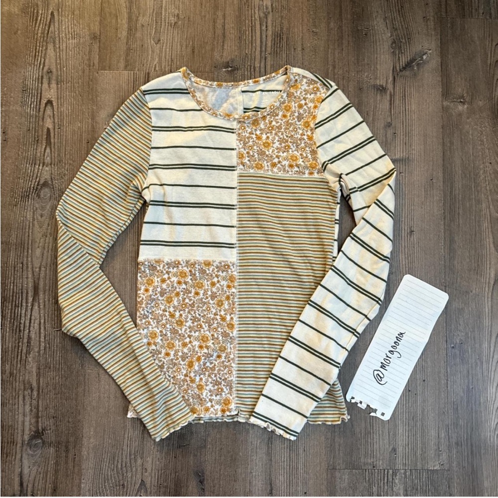 Striped and Floral Long Sleeve Top from American Eagle